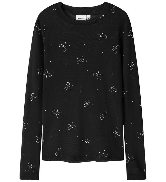 Name It Bluse - Mesh - NkfFrestin - Black/Bow