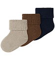 Name It Strømper - 3-Pak - NbmNobbu - Navy Blazer/Island Fossil/