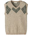 Lil' Atelier Vest - Strik - NmmRonan - White Pepper/MULLED BASIL