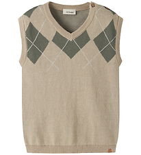 Lil' Atelier Waistcoat - Knitted - NmmRonan - White Pepper/MULLE