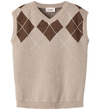 Lil' Atelier Waistcoat - Knitted - NmmRonan - White Pepper