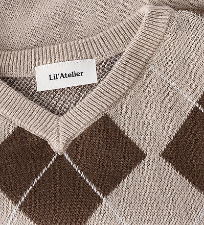 Lil' Atelier Vest - Strik - NmmRonan - White Pepper