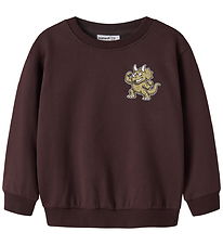 Name It Sweatshirt - NmmVildar - Chocolate Plum/Jurassic Prankst