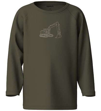 Name It Bluse - NmmVaglan - Olive Night/Excavator