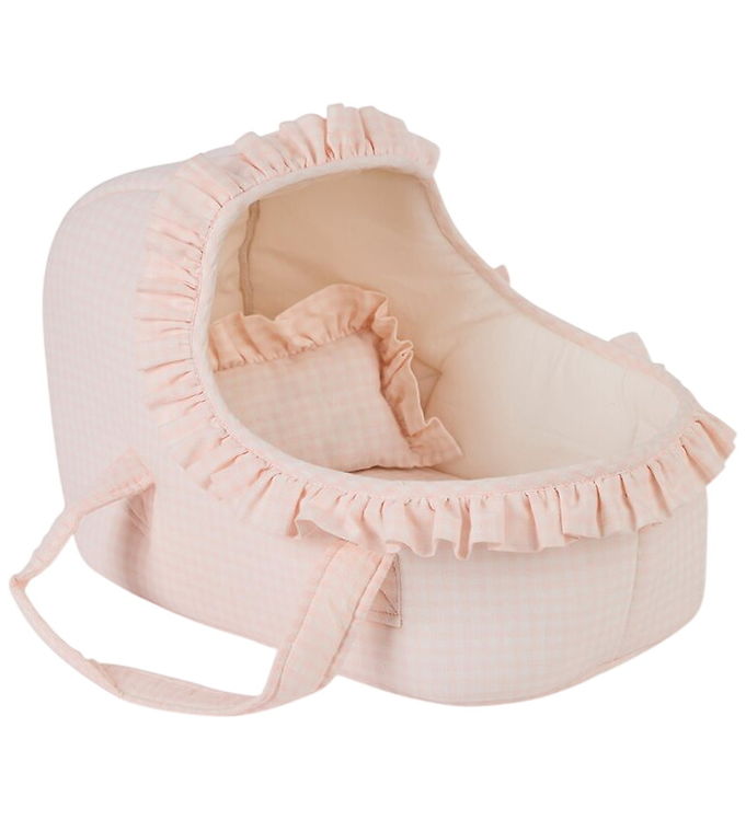 Smallstuff Dukkelift m. Pude og Dyne - Rose m. Tern