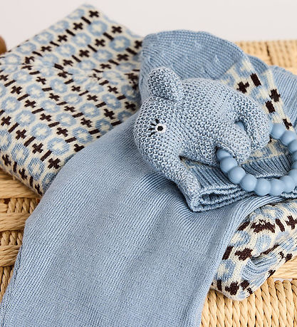 Smallstuff Heldragt - Uld - Strik - Light Blue m. Mønster