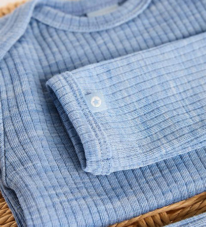 Smallstuff Body l/æ - Uld - Rib - Light Blue