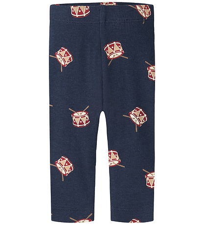 Name It Leggings - Rib - NbmRistmas - Navy Blazer/Drums