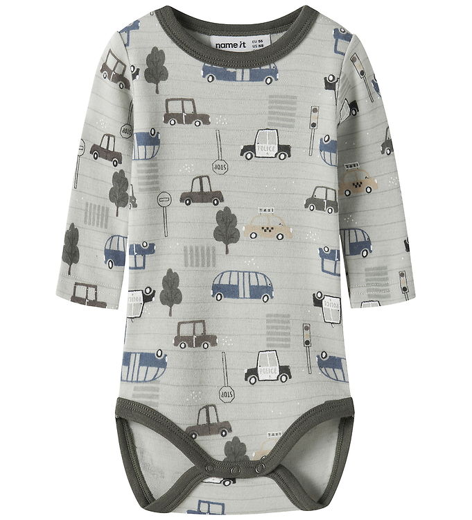 Name It Body l/æ - Uld - NbmWillow - Mineral Gray/City Cars