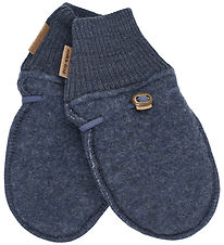 Mikk-Line Mittens - Wool - Blue Melange