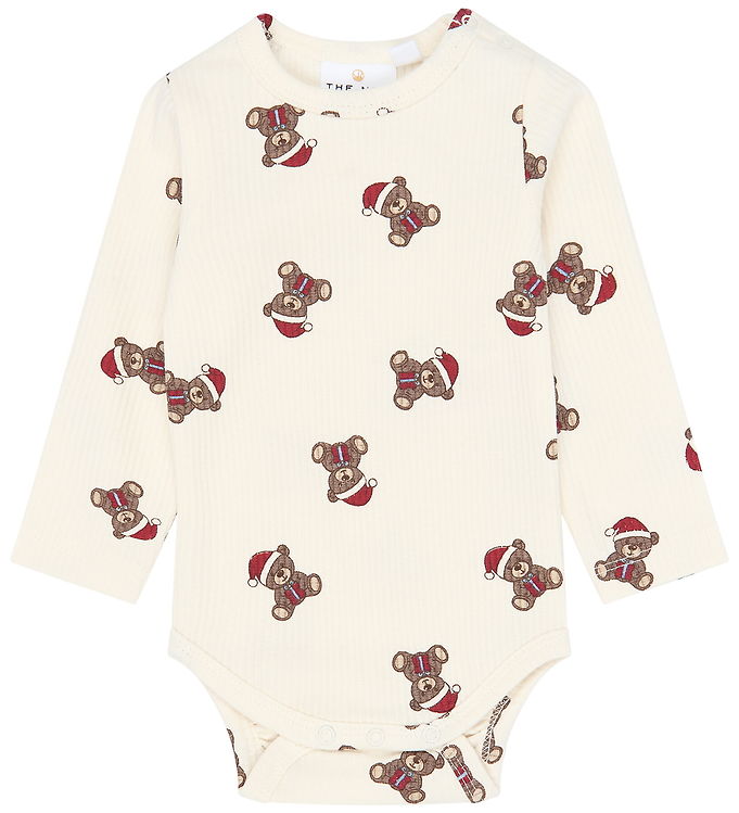 The New Siblings Holiday Teddy Langærmet Rib Body - Gardenia AOP - 62