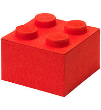 LEGO® Storage Opbevaringsboks - 4 Knopper - Filt - 25x25x18 - Rø