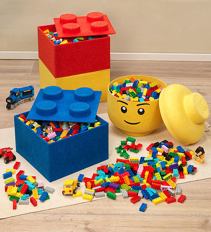 LEGO® Storage Opbevaringsboks - 4 Knopper - Filt - 25x25x18 - Gu