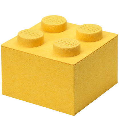 LEGO® Storage Opbevaringsboks - 4 Knopper - Filt - 25x25x18 - Gu