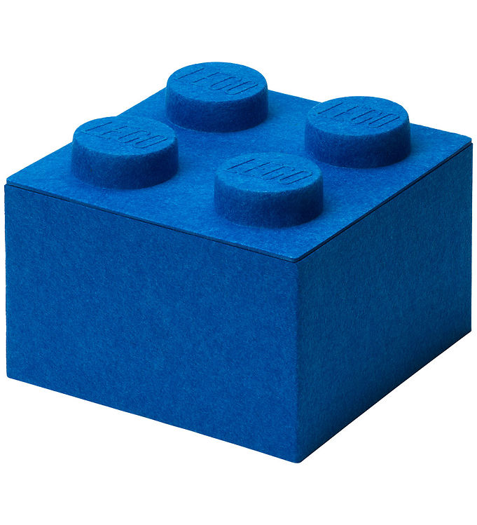LEGO ® Storage Opbevaringsboks - 4 Knopper - Filt - 25x25x18 - Bl