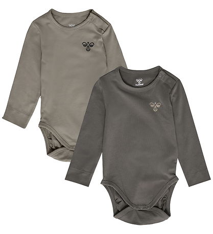 Hummel Body l/æ - hmlMini - 2-pak - Dark Gull Gray/Vintage Khaki
