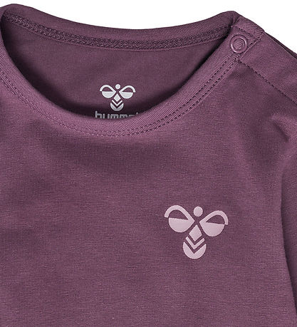 Hummel Body l/æ - hmlMini - 2-pak - Black Plum/Sea Fog
