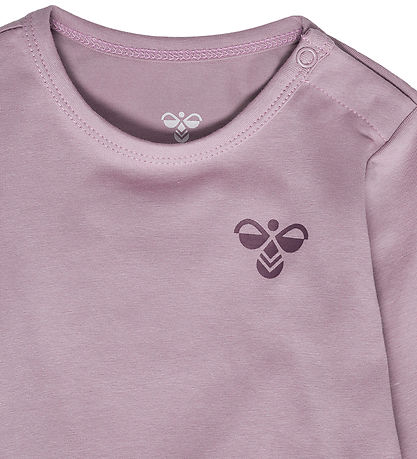 Hummel Body l/æ - hmlMini - 2-pak - Black Plum/Sea Fog