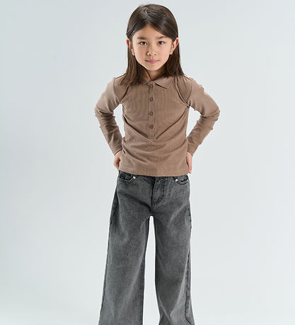 The New Polobluse - Rib - TnYuta - Taupe Gray