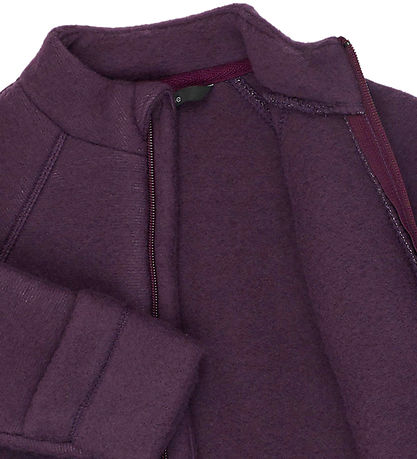 Mikk-Line Fleecejakke - Uld -Plum Perfect
