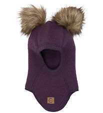Mikk-Line Elefanthue - Uld - 1-lags - Plum Perfect m. Kvaste