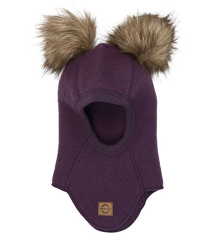 Mikk-Line Elefanthue - Uld - 1-lags - Plum Perfect m. Kvaste