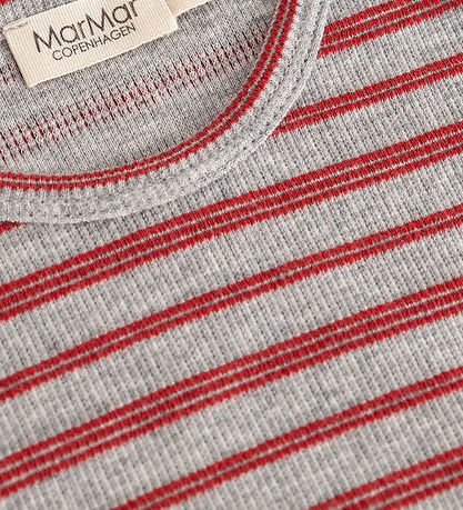 MarMar Bluse - Bomuld/Modal - Rib - Tani - Cherry Stripe