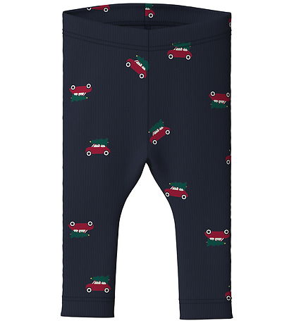 Name It Leggings - Rib - NbmRistmas - Navy Blazer/Cars