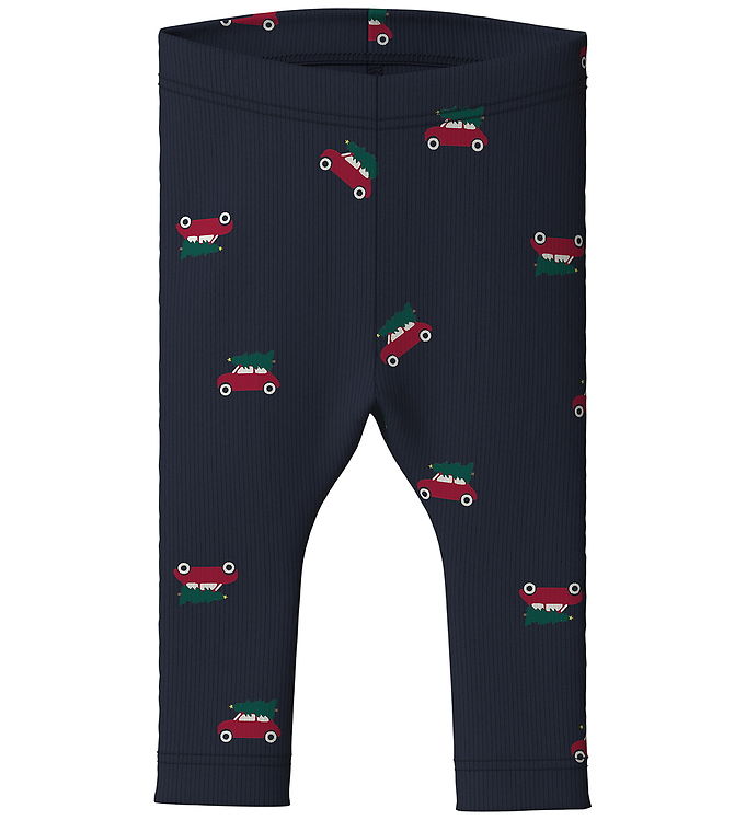 Name It Leggings - Rib - NbmRistmas - Navy Blazer/Cars