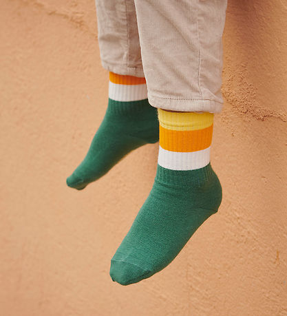 Melton Strømper - Wide Stripe - Lemon Zest