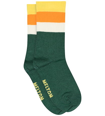 Melton Strømper - Wide Stripe - Lemon Zest