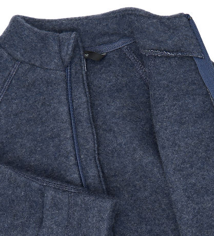 Mikk-Line Fleecejakke - Uld - Blue Melange