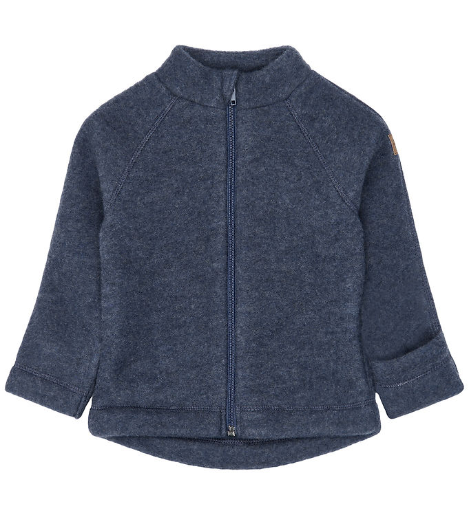 Mikk-Line Fleecejakke - Uld - Blue Melange