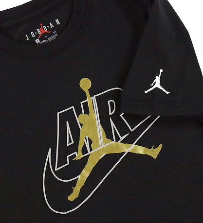 Jordan T-shirt - Air Swoosh - Sort/Guld