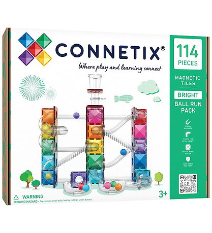 Connetix Magnet Sæt - 114 Dele - Ball Run Bright Pack