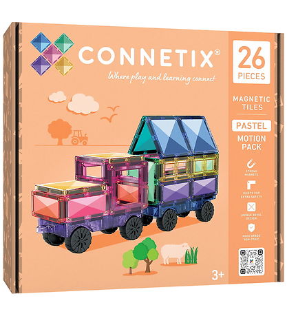 Connetix Magnetsæt - 26 Dele - Pastel Motion Pack
