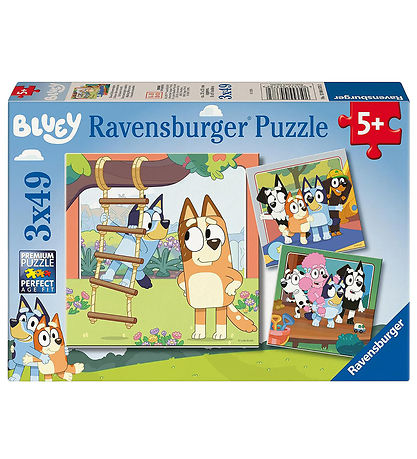 Ravensburger Puslespil - 3x49 Brikker - Bluey