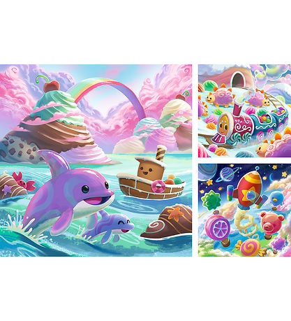 Ravensburger Puslespil - 3x49 Brikker - Candy World