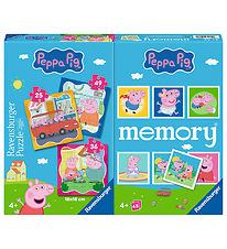 Ravensburger Puslespil og Huskespil - 3 stk - Peppa Pig