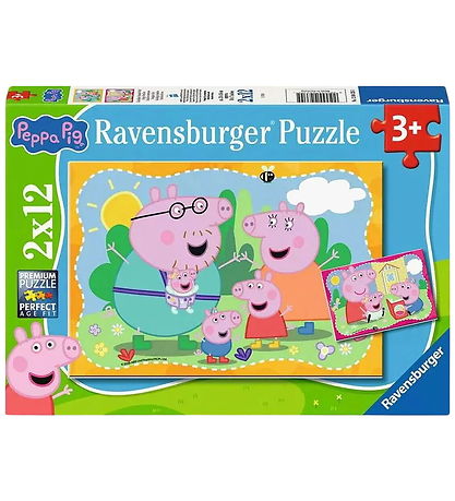 Ravensburger Puslespil - 2x12 Brikker - Peppa Pig