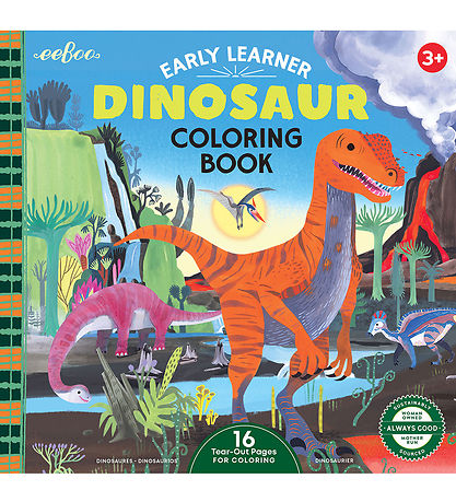 Eeboo Malebog - Kvadratisk - 32 Sider - Dinosaurer