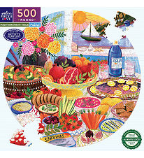Eeboo Puslespil - 500 Brikker - Rundt Puslespil - Mediterranean 