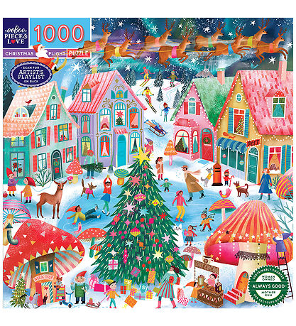 Eeboo Puslespil - 1000 Brikker - Christmas Flight