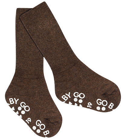 GoBabyGo Skridsikre Strømper - Non-Slip - Brown Melange