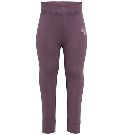 Hummel Leggings - 2-pak - HmlMini - Black Plum/Sea Fog