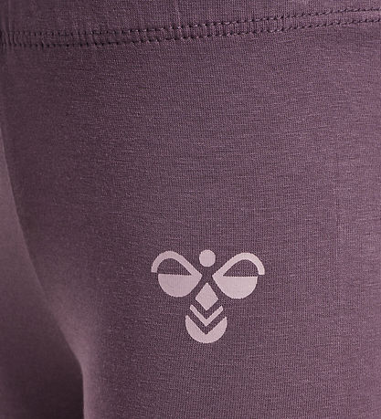 Hummel Leggings - 2-pak - HmlMini - Black Plum/Sea Fog