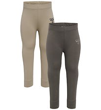 Hummel Leggings - 2-pak - HmlMini - Dark Gull Gray/Vintage Khaki
