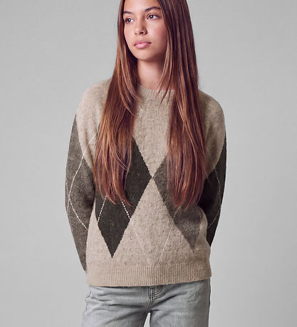 LMTD Bluse - Strik - NlfKleaveHarlekin - Peyote/CHOCOLATE CHIP