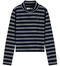 Tommy Hilfiger Bluse - Rib - Dark Blue Stripe