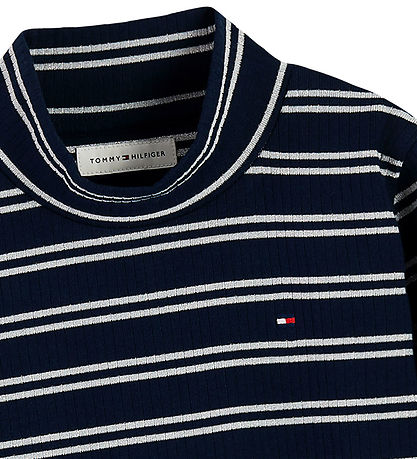 Tommy Hilfiger Bluse - Rib - Dark Blue Stripe